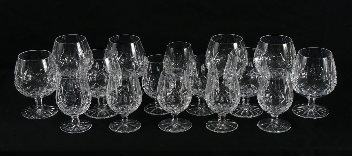 Appraisal: pc WATERFORD CRYSTAL LISMORE BRANDY GLASSES each of the small