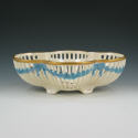 Appraisal: Very stylish footed bowl with vertical ribs by German maker