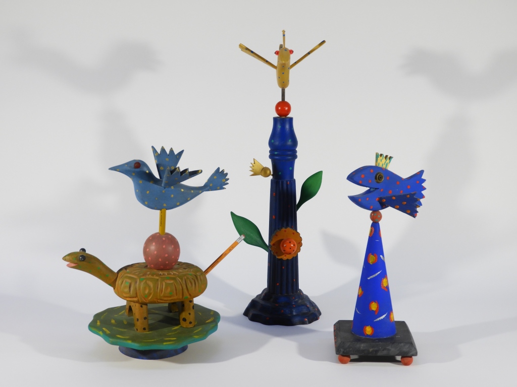 Appraisal: ALFRED GLOVER SURREAL ANIMAL SCULPTURES Massachusetts ContemporaryIncludes a blue and