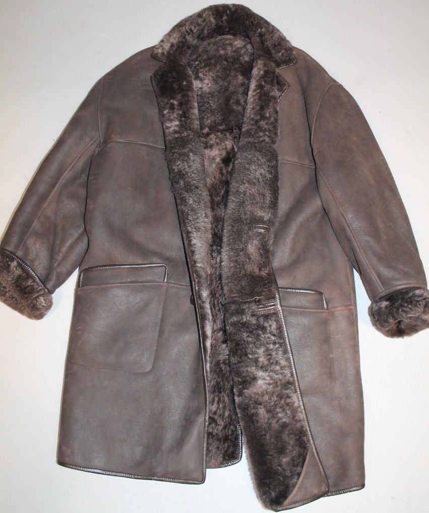 Appraisal: A fur lined gentleman's Proudfoot winter coat with suede leather