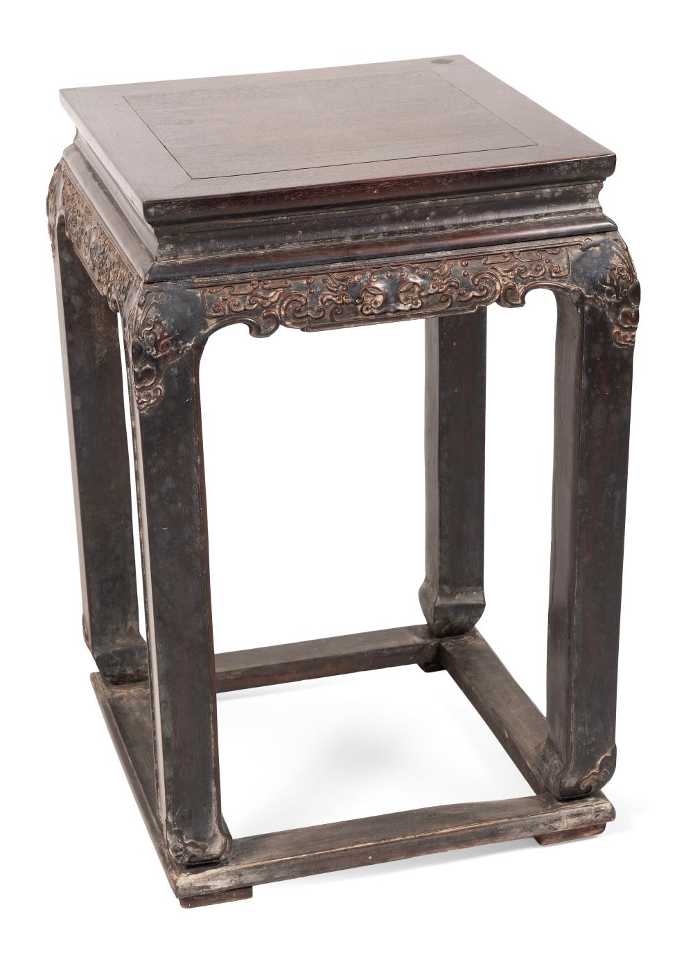 Appraisal: CHINESE CARVED ROSEWOOD TABLE LATE TH EARLY TH CENTURY HEIGHT