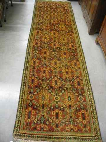 Appraisal: Mahal Persian Handmade Runner fancy overall floral salmon field '