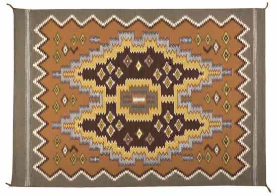 Appraisal: A Navajo Weaving Burnt Water natural shades of grey and