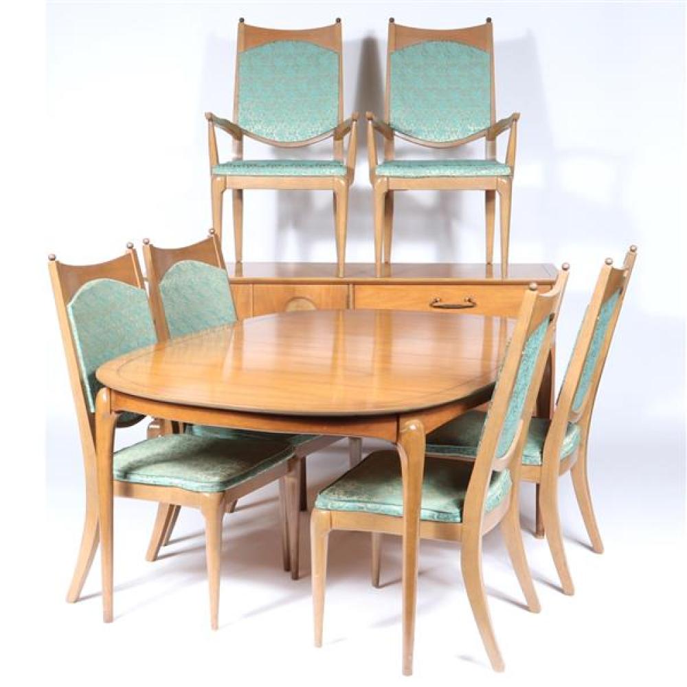 Appraisal: MID CENTURY MODERN MCM HOLLYWOOD REGENCY BLONDE DINING ROOM FURNITURE