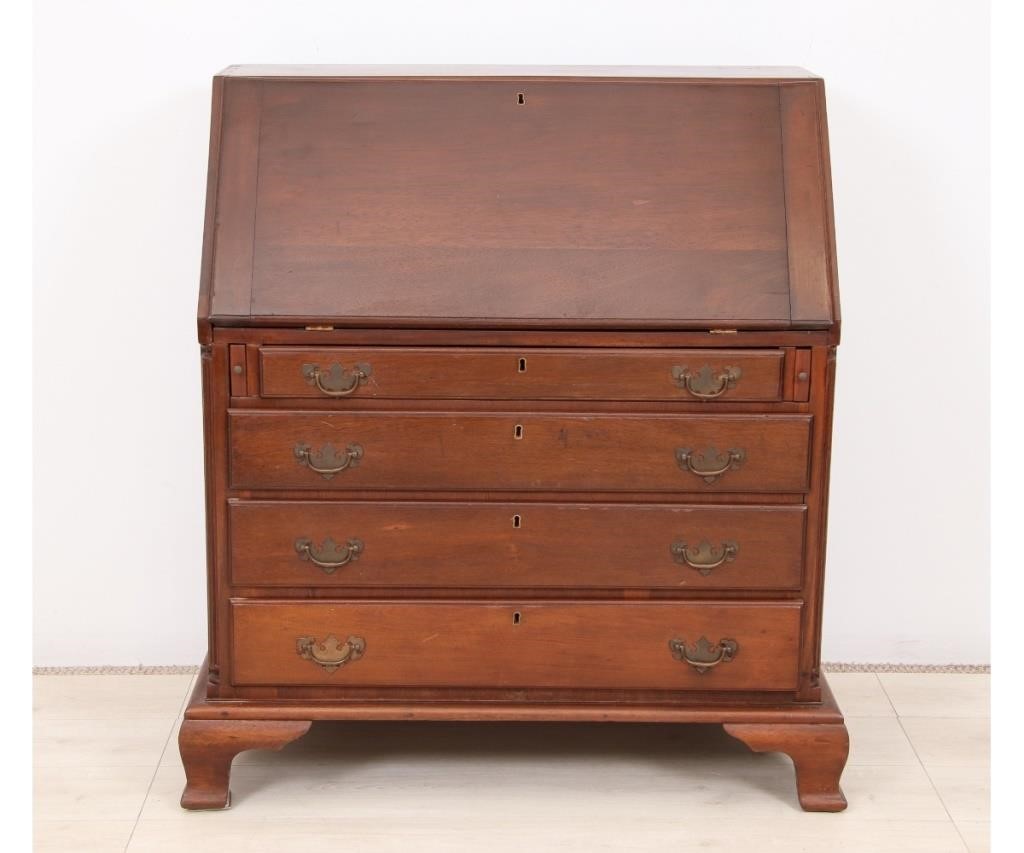 Appraisal: Chippendale mahogany slant lid desk circa h x w x