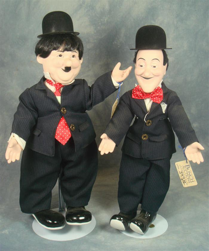 Appraisal: Laurel Hardy porcelain Dynasty Dolls inches tall porcelain and cloth