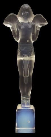 Appraisal: French Art Deco opalescent art glass figure Sabino Paris Egyptienne