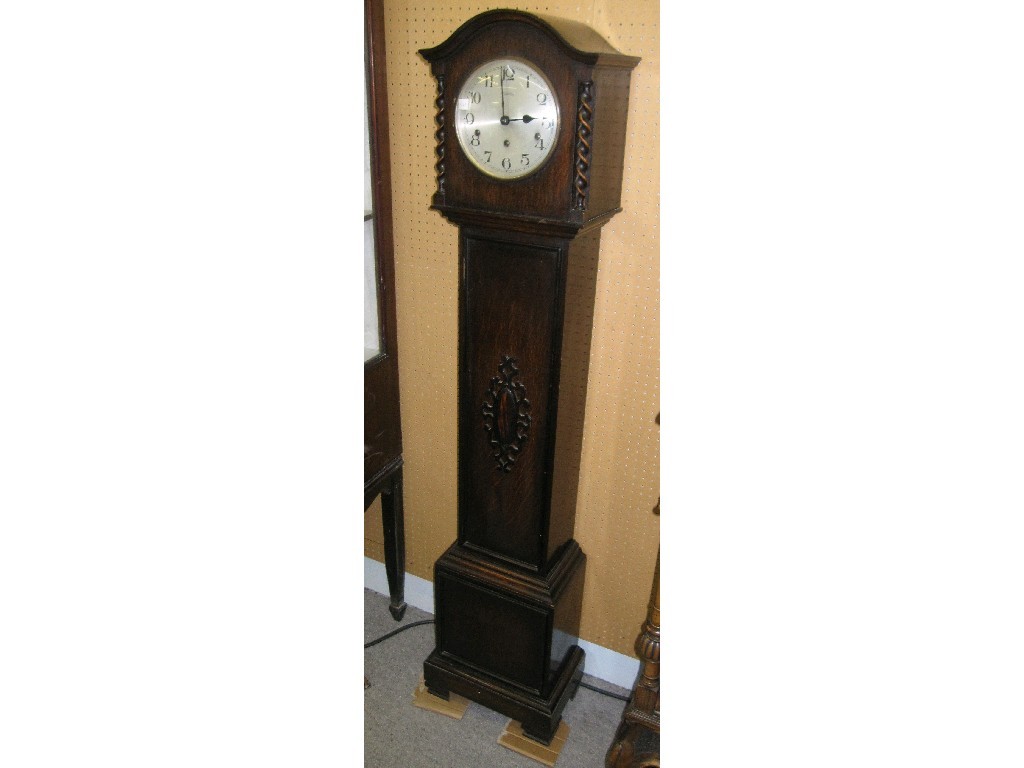 Appraisal: Oak cased grandmother clock