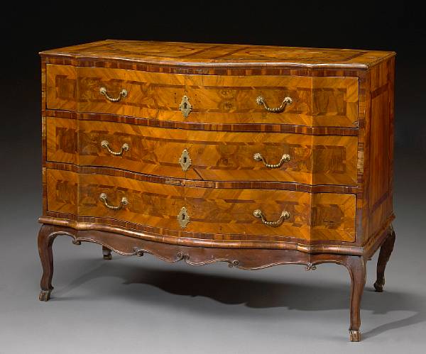 Appraisal: An Italian Rococo inlaid walnut chest last quarter th century