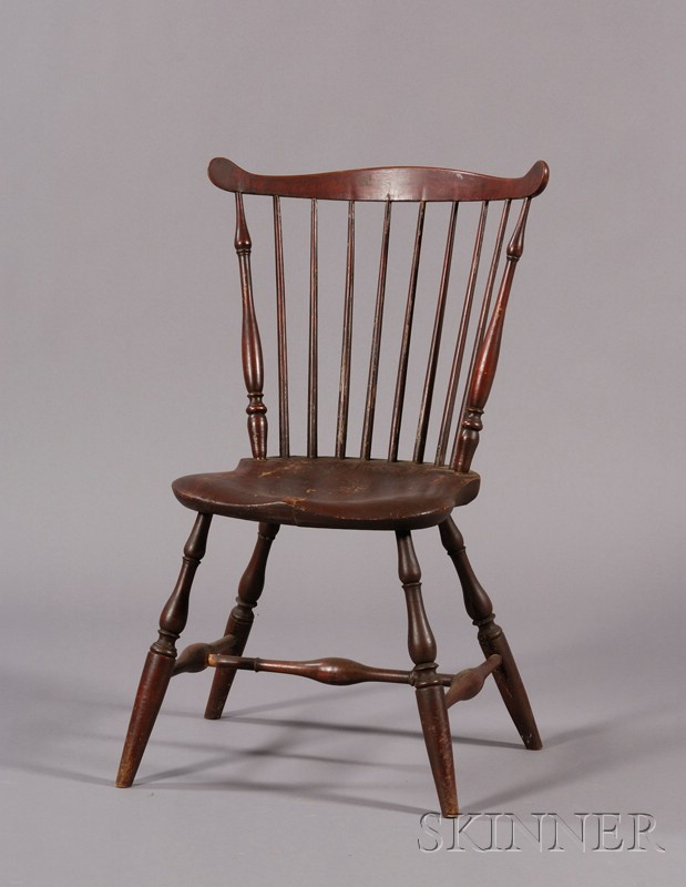 Appraisal: Red-painted Fan-back Windsor Side Chair New England late th century