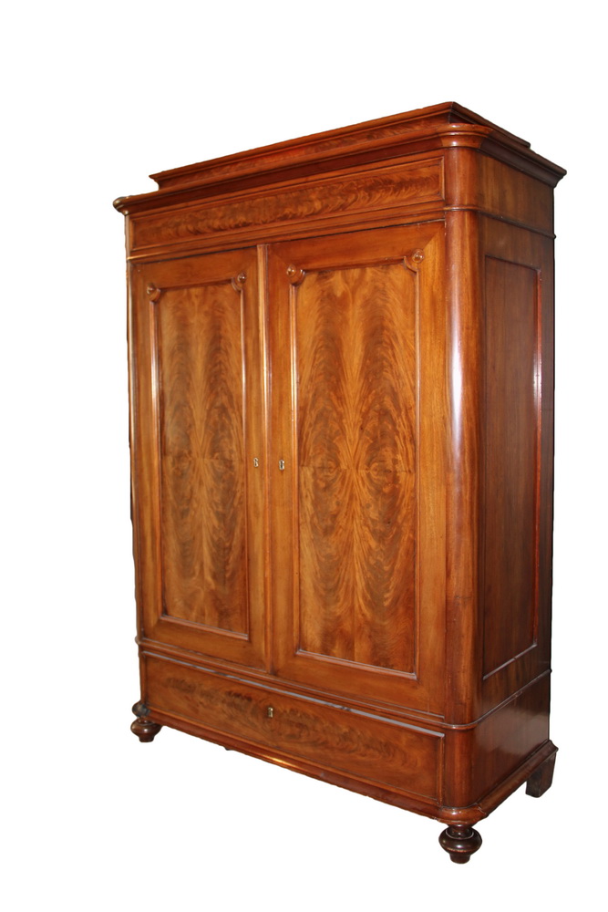 Appraisal: CONTINENTAL WARDROBE - Diminutive Danish Cabinet in mahogany and flame