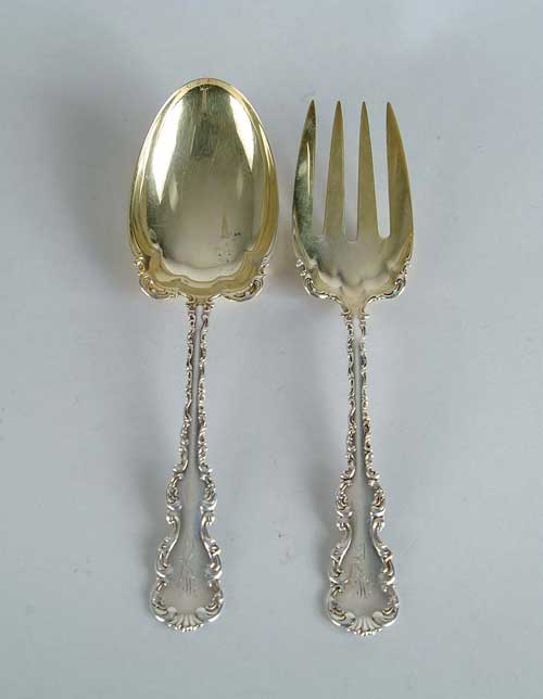 Appraisal: TWO PIECE STERLING SALAD SET BY WHITING IN LOUIS XV