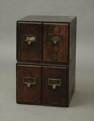 Appraisal: Two th Century Card Catalogue Cabinets Largest x x in