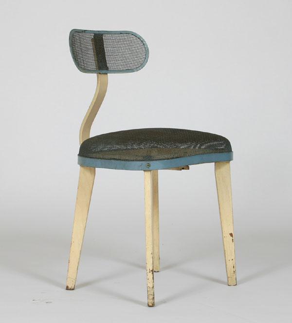 Appraisal: Horton Texteel Ironer chair woven metal seat and adjustable back