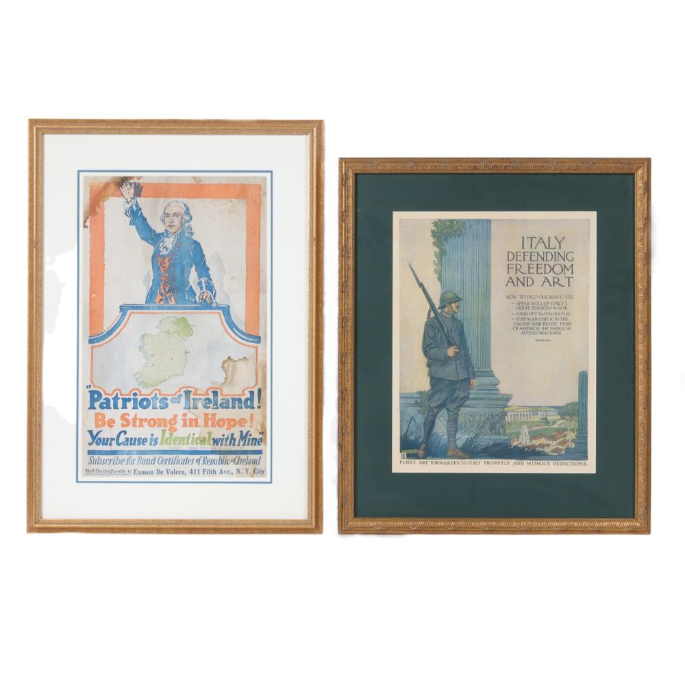 Appraisal: TWO IRISH AND ITALIAN PATRIOTIC POSTERS X SIGHT IRELAND X