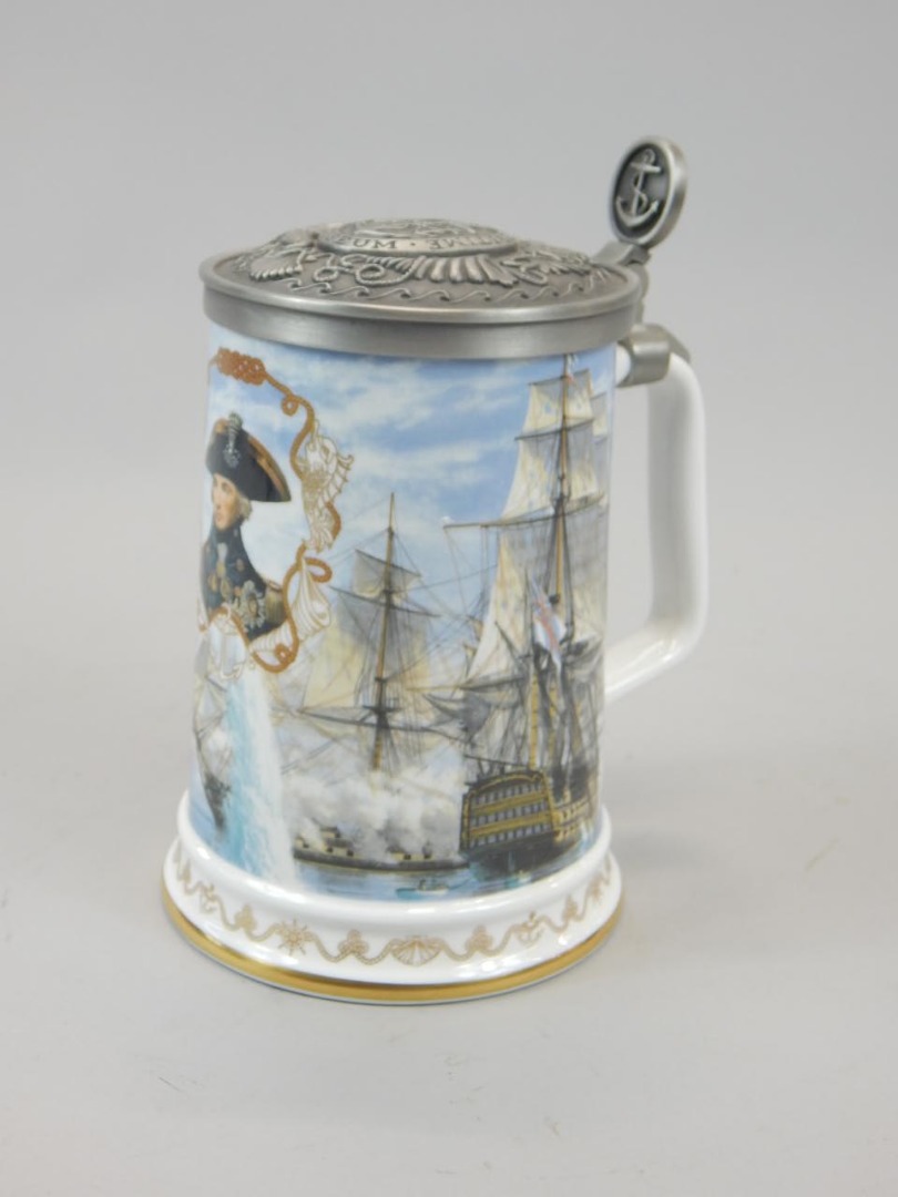 Appraisal: A Royal Worcester commemorative porcelain mug modelled by Myers and