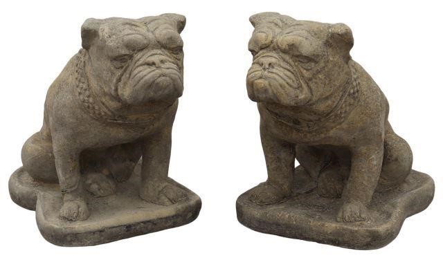 Appraisal: pair Cast stone garden statuary each in the form of