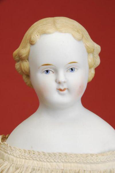 Appraisal: All Original Parian Lady Germany ca untinted bisque shoulder head