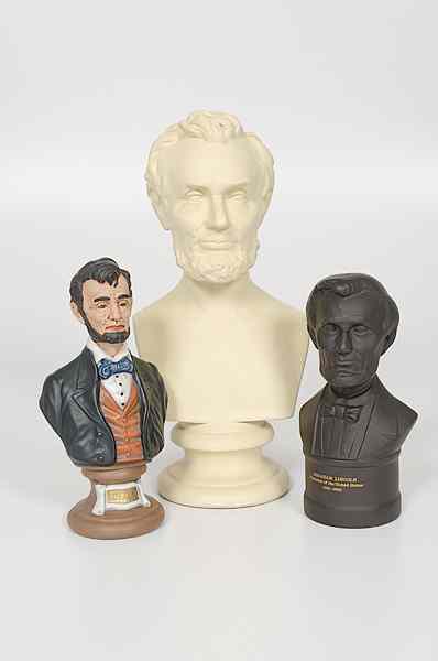 Appraisal: Abraham Lincoln Group of Busts Including Wedgwood Bust An assembled