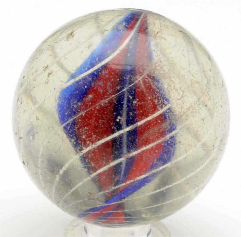 Appraisal: Single Ribbon Swirl Marble Colors consist of red white and