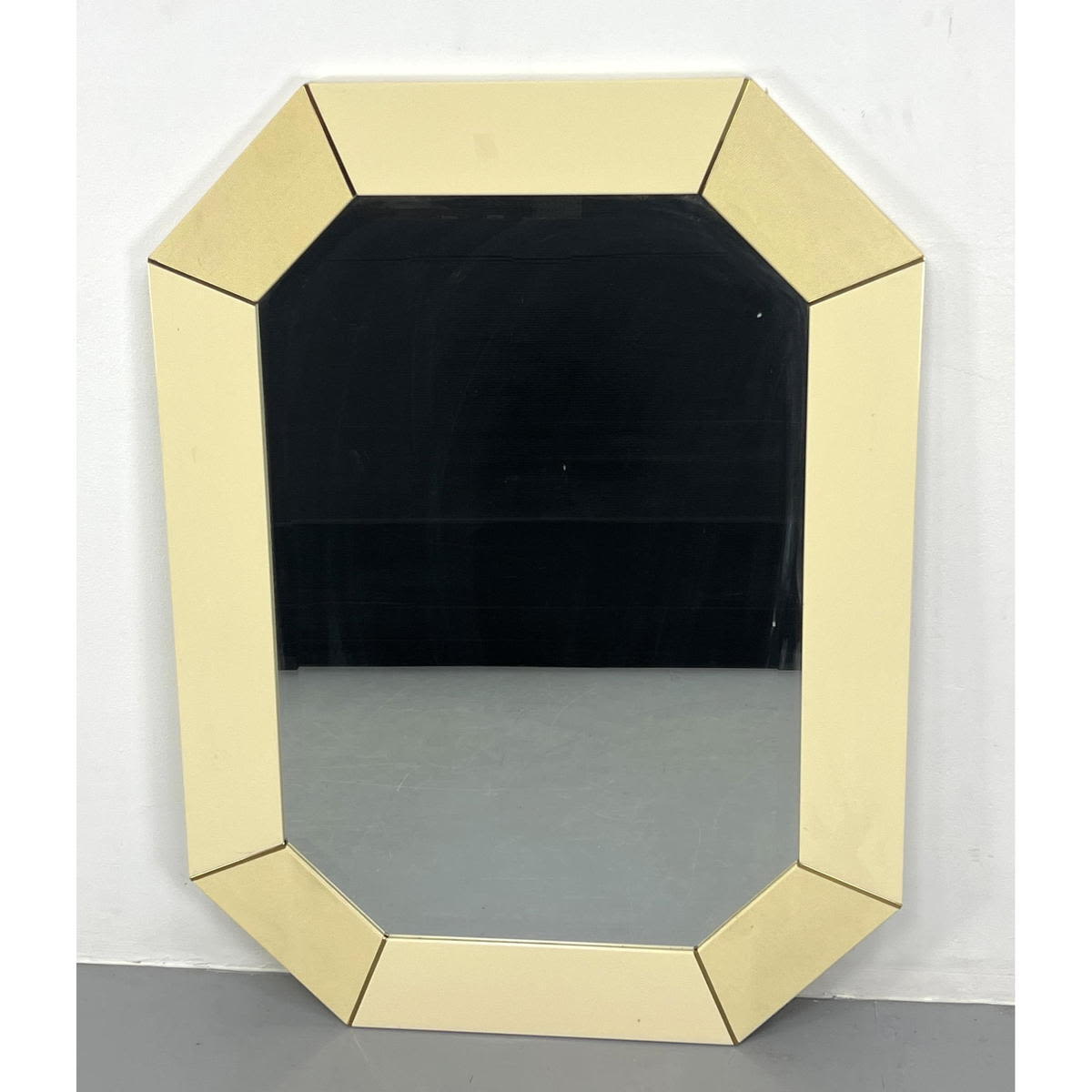 Appraisal: Karl Springer style Octagonal Frame Mirror Brass Trim Dimensions H