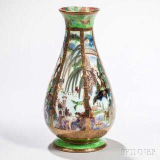 Appraisal: Wedgwood Fairyland Lustre Pillar Vase England c baluster shape with