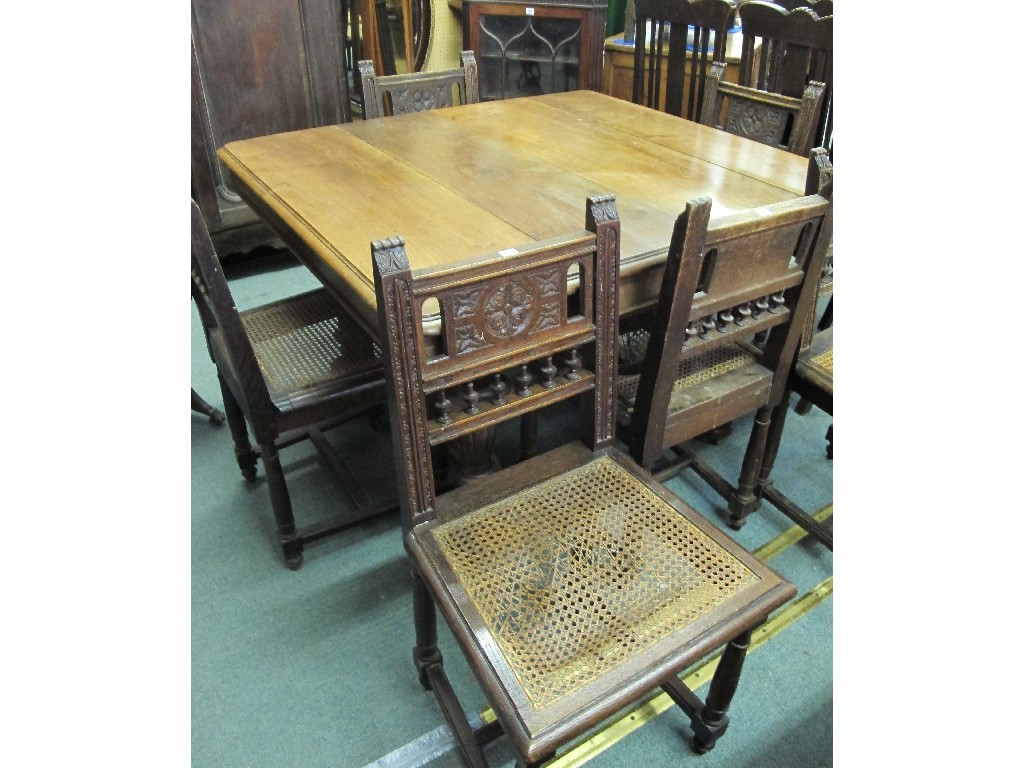 Appraisal: Early th century French dining table with six oak dining