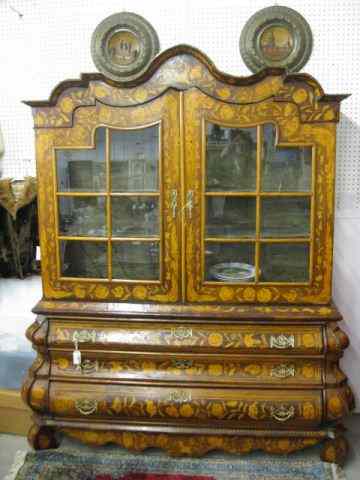 Appraisal: Dutch Marquetry Bombay Cabinet doubledoors over drawers th century ''