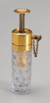 Appraisal: Lalique perfume atomizer surface with concave flowers in relief with