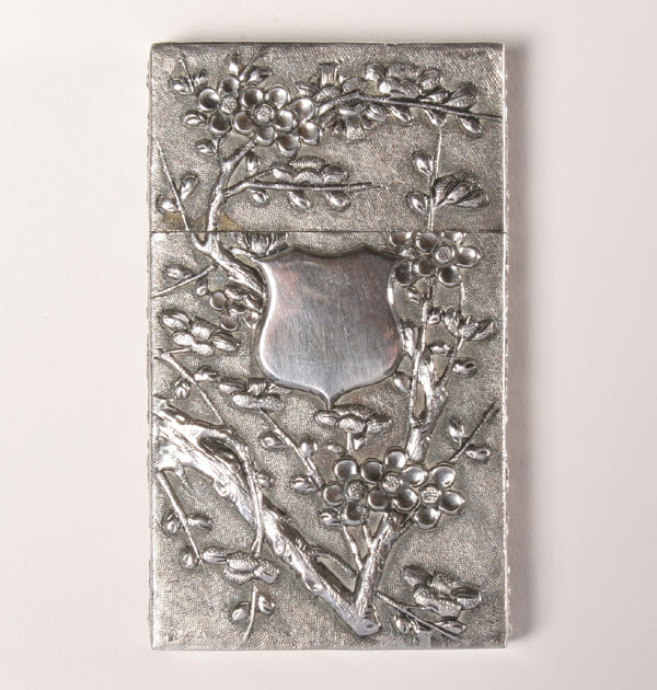 Appraisal: Chinese sterling calling card case intricate floral and surface work