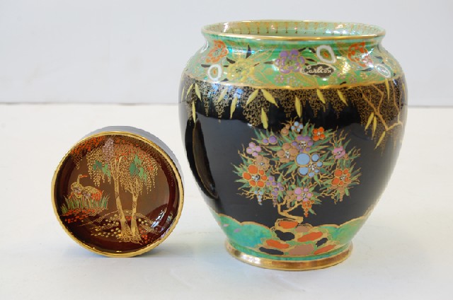 Appraisal: CARLTON WARE GILDED AND ENAMELLED VASE AND ROUGE ROYAL DISH