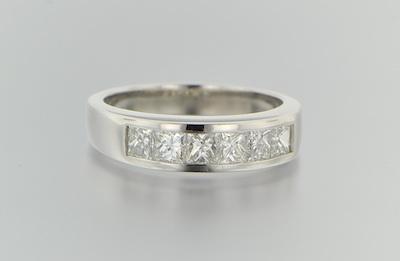 Appraisal: A Gentleman's Platinum Diamond Band Platinum band set across the