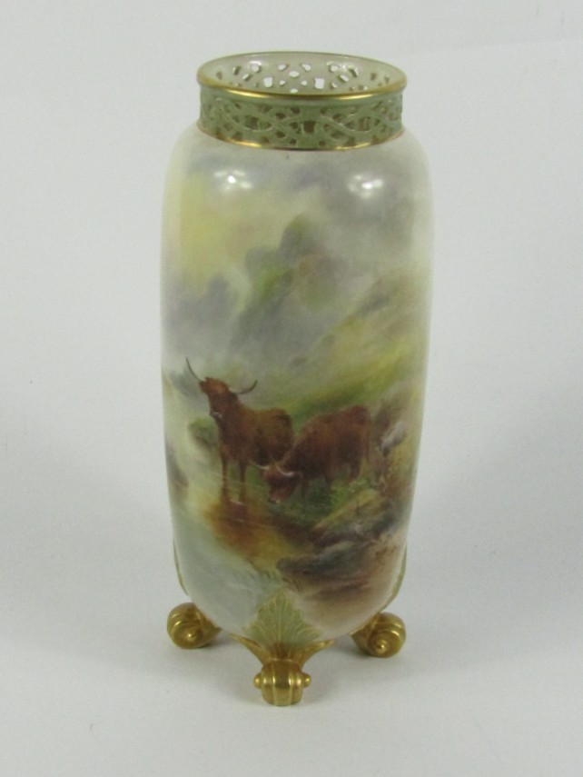 Appraisal: A Royal Worcester porcelain vase painted by Harry Stinton with