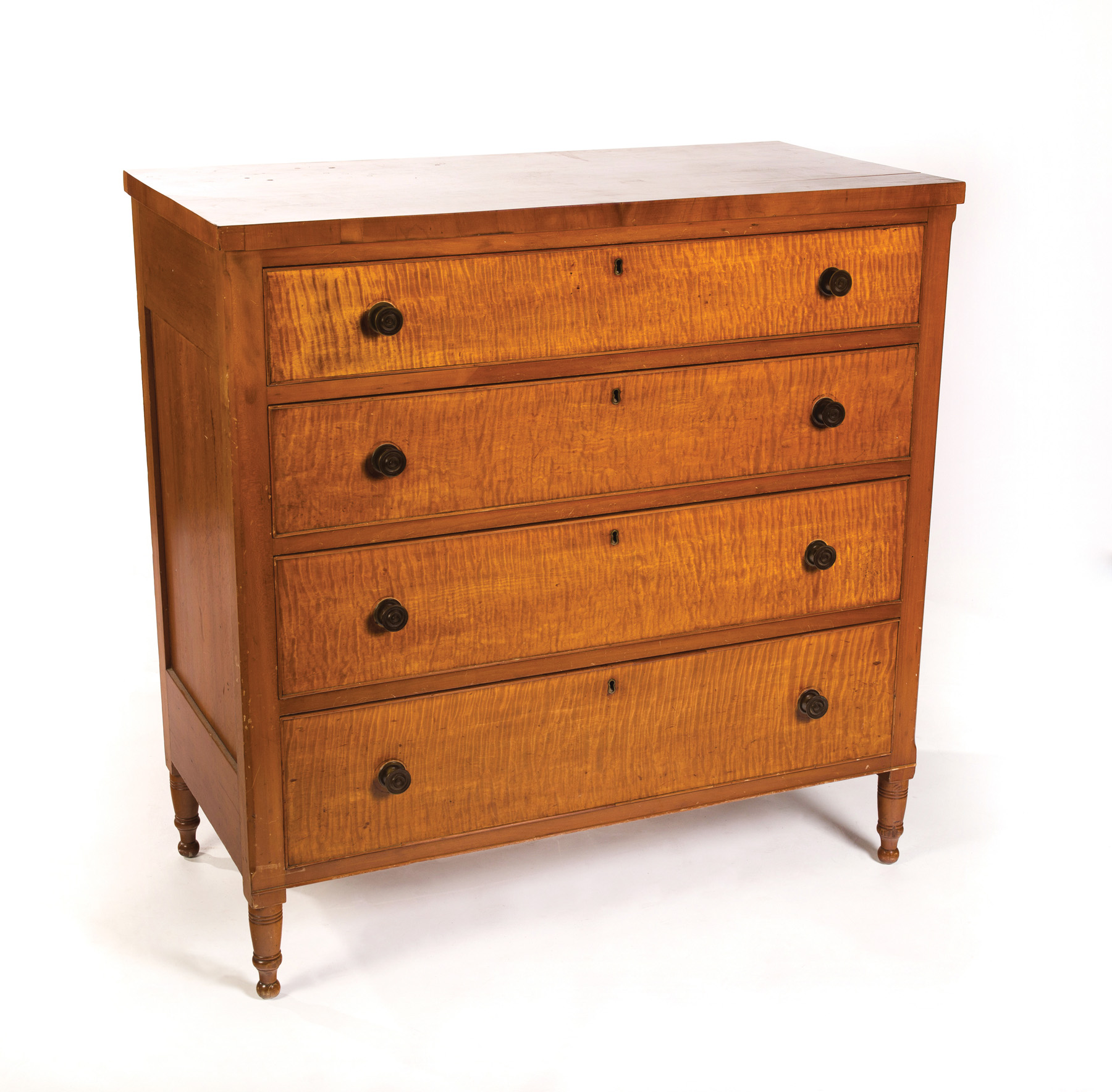 Appraisal: TRANSITIONAL SHERATON TO EMPIRE FOUR-DRAWER CHEST American nd quarter- th