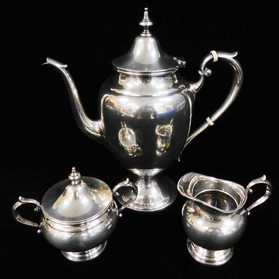 Appraisal: SILVER -pc Gorham Puritan pattern sterling silver coffee service pint