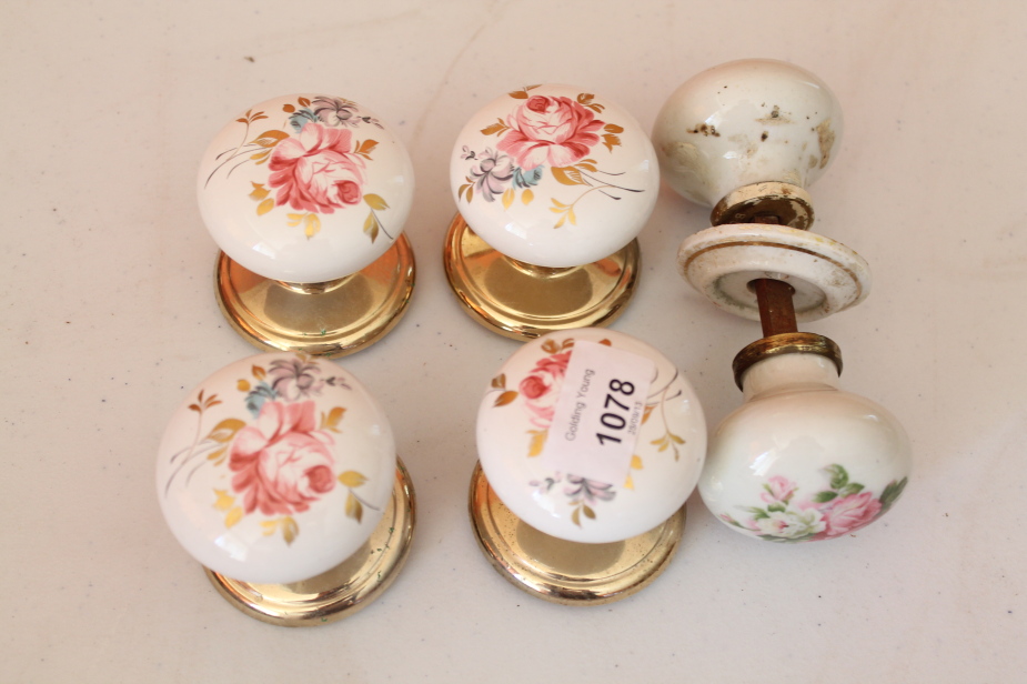 Appraisal: Three pairs of porcelain door handles