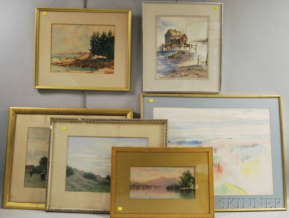 Appraisal: Six Assorted Framed Watercolors all signed including a Carroll Bill