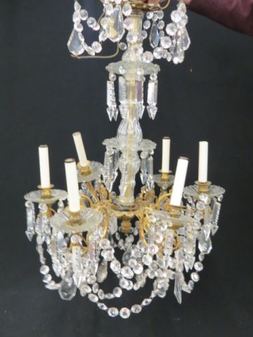 Appraisal: Crystal Chandelier six light fine cut prisms and swags