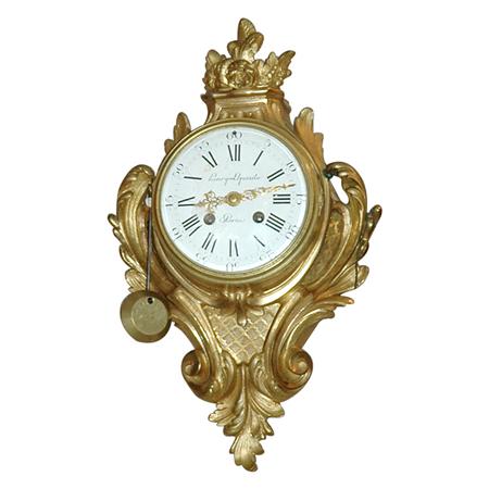 Appraisal: Louis XVI Style Gilt-Bronze Cartel Clock Estimate -