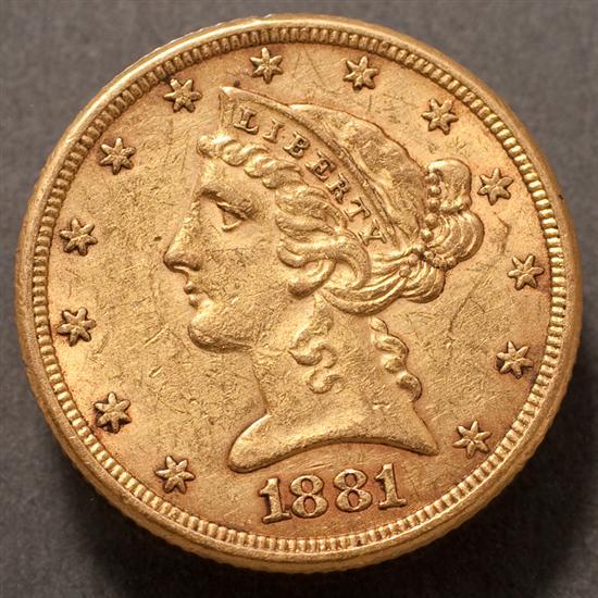 Appraisal: United States Coronet type Gold Half Eagle EF- reverse with