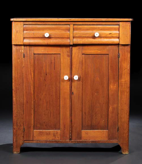 Appraisal: American Late Classical Walnut Jelly Cupboard mid- th century with