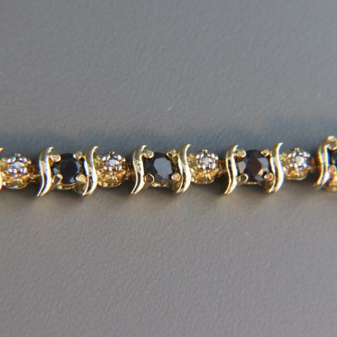 Appraisal: Sapphire Diamond Bracelet gold on sterling