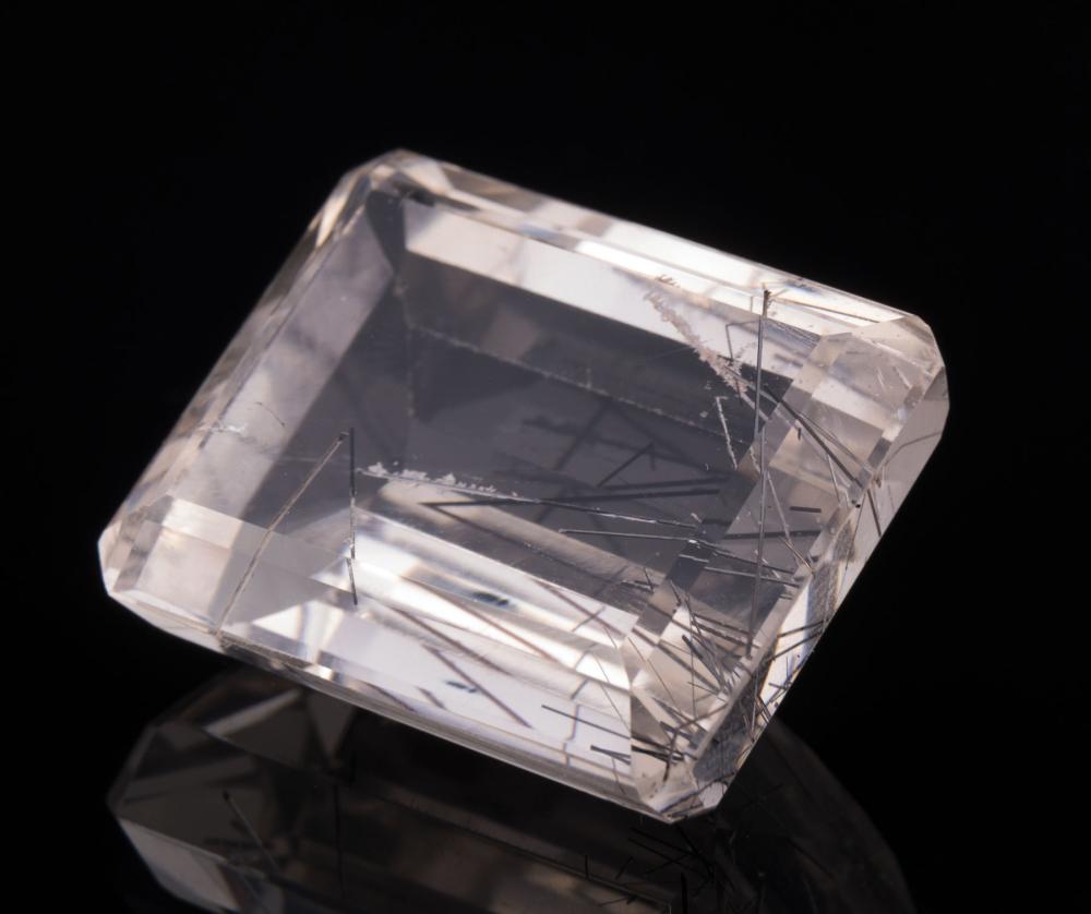 Appraisal: Rectangular Emerald-Cut Rutilated Quartz Loose Stone wt approx cts x