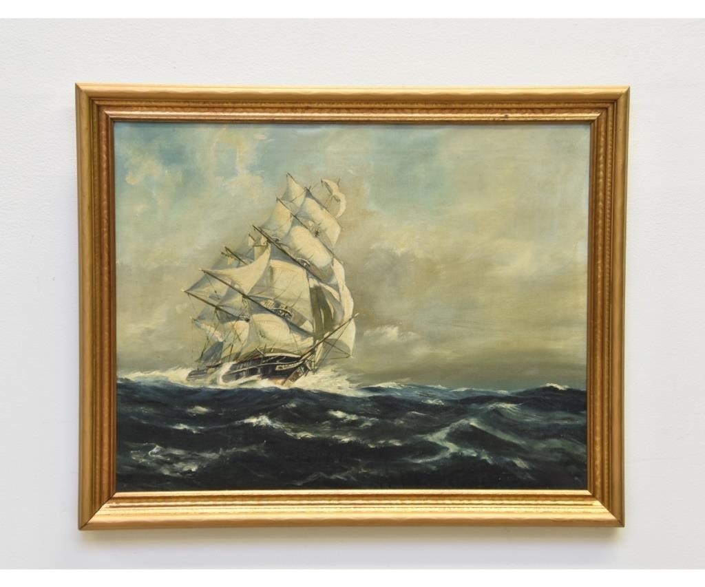 Appraisal: Captain B Foulke - PA NY oil on canvas of