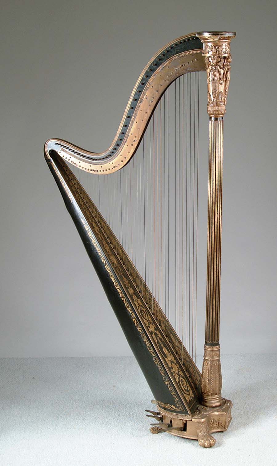 Appraisal: FABULOUS VICTORIAN HARP Full size gilt decorated harp by T