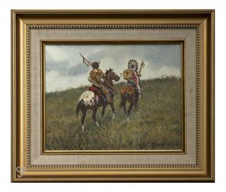 Appraisal: Nicholas S Firfires Two Indians on horseback signed lower right