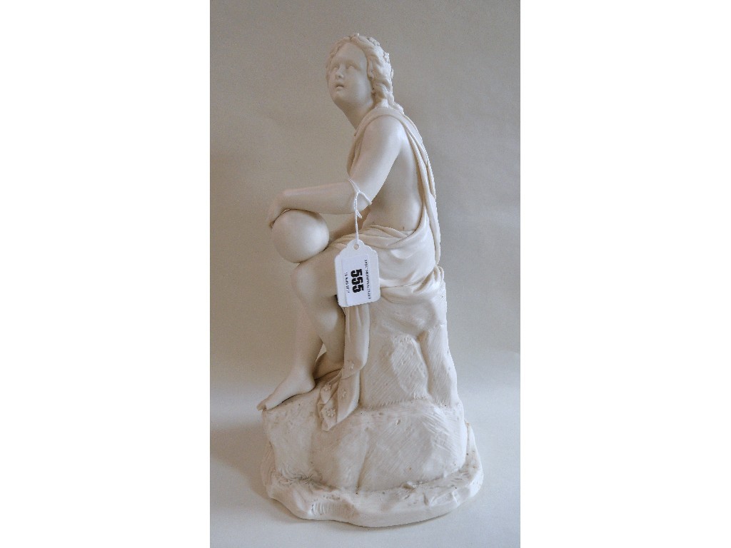 Appraisal: Two Parian figures one of a classical maiden water carrier