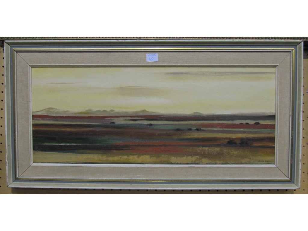 Appraisal: LOUISE G ANNAND Oil on board 'Moor in Islay' signed