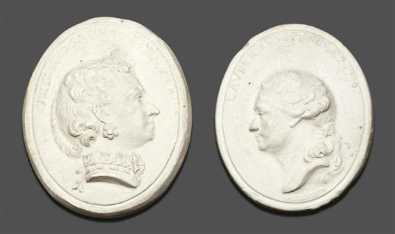 Appraisal: PAIR OF MEDALLIONS OF GERTRAUT SABINA AND LAURENTIUS SPENGLER ZURICH