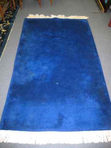 Appraisal: Chinese Handmade Wool Rug Royal Blue sculptured floral ' x